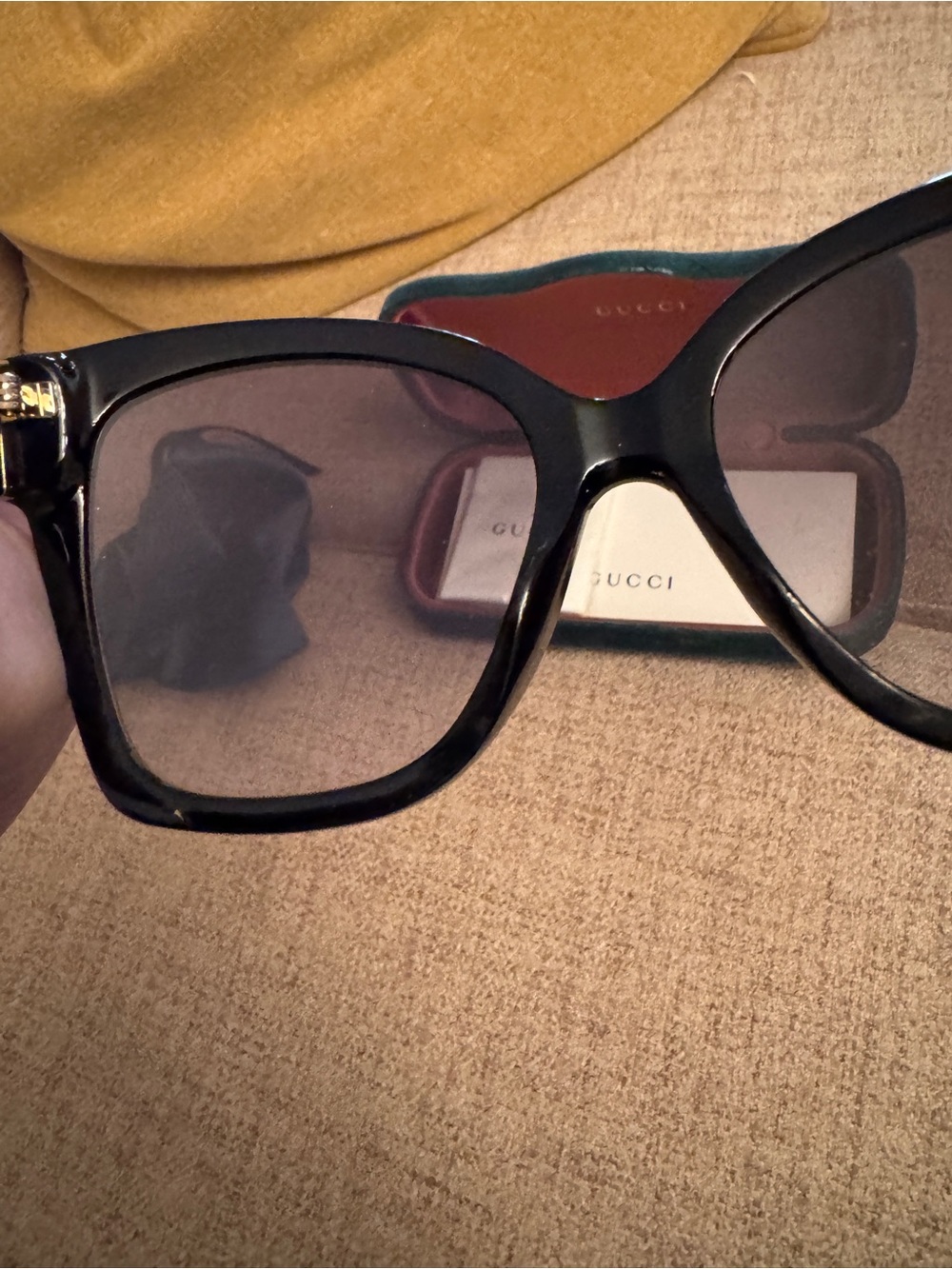Gucci Women’s Black Oversized Square Sunglasses with Gradient Lenses